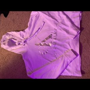 Calvin Klein  cropped white hoodie